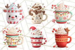 Hot Cocoa Mugs Clipart PNG Graphics, Cozy Christmas Png Product Image 3