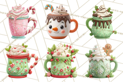 Hot Cocoa Mugs Clipart PNG Graphics, Cozy Christmas Png Product Image 7