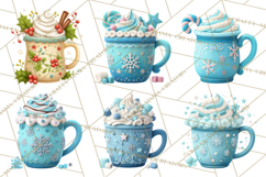 Hot Cocoa Mugs Clipart PNG Graphics, Cozy Christmas Png Product Image 9