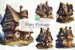 Cozy Cottage Watercolor Sublimation Clipart Product Image 1