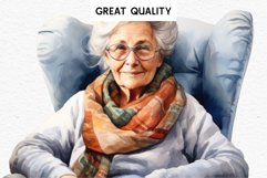 Cozy Cottage Core Grandma Women Knitting Winter House PNG Nursery wall art card making collage printable files xmas decor junk journal sublimation Scrapbooking  watercolor Cozy Cottage Core Grandma Women Knitting Winter House PNG clipart, sublimation nurs