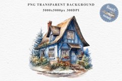 Cozy Cottage Core Winter House Forest Hut Decoration PNG Nursery art card making collage printable files xmas decor junk journal sublimation Scrapbooking watercolor Cozy Cottage Core, Knitting Winter House PNG, forest hut clipart, sublimation nursery