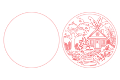 Cozy Cottage Forest Round Laser Cut SVG Product Image 2