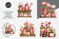 Cozy Cottage Garden Clipart, Cottage Garden PNG Product Image 1