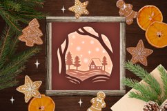 Cozy Cottage in the Mountains Shadow Box with gingerbread men and cookies