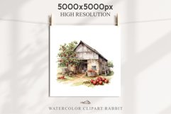 Cozy Cottagecore Apple Farm Barn House Village Garden Fruits PNG Nursery wall art card making collage printable decor junk journal sublimation Scrapbooking