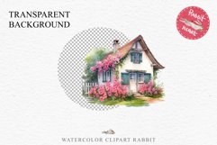 Cozy Cottagecore House Vintage English Romantic Cottage PNG Nursery wall art card making collage printable decor junk journal sublimation Scrapbooking  watercolor Cozy Cottagecore House Vintage English Romantic floral garden Cottage PNG clipart