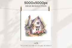 Cozy Cottagecore House Vintage English Romantic Cottage PNG Nursery wall art card making collage printable decor junk journal sublimation Scrapbooking watercolor Cozy Cottagecore House Vintage English Romantic floral garden Cottage PNG clipart