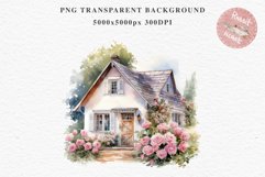 Cozy Cottagecore House Vintage English Romantic Cottage PNG Nursery wall art card making collage printable decor junk journal sublimation Scrapbooking watercolor Cozy Cottagecore House Vintage English Romantic floral garden Cottage PNG clipart