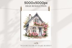 Cozy Cottagecore House Vintage English Romantic Cottage PNG Nursery wall art card making collage printable decor junk journal sublimation Scrapbooking watercolor Cozy Cottagecore House Vintage English Romantic floral garden Cottage PNG clipart