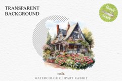 Cozy Cottagecore House Vintage English Romantic Cottage PNG Nursery wall art card making collage printable decor junk journal sublimation Scrapbooking  watercolor Cozy Cottagecore House Vintage English Romantic floral garden Cottage PNG clipart