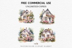 Cozy Cottagecore House Vintage English Romantic Cottage PNG Nursery wall art card making collage printable decor junk journal sublimation Scrapbooking watercolor Cozy Cottagecore House Vintage English Romantic floral garden Cottage PNG clipart