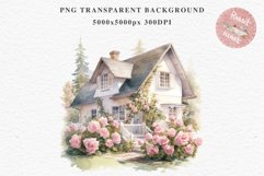 Cozy Cottagecore House Vintage English Romantic Cottage PNG Nursery wall art card making collage printable decor junk journal sublimation Scrapbooking watercolor Cozy Cottagecore House Vintage English Romantic floral garden Cottage PNG clipart