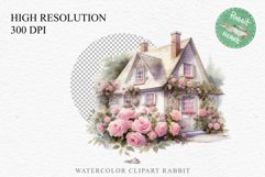 Cozy Cottagecore House Vintage English Romantic Cottage PNG Nursery wall art card making collage printable decor junk journal sublimation Scrapbooking watercolor Cozy Cottagecore House Vintage English Romantic floral garden Cottage PNG clipart