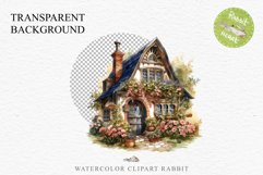 Cozy Cottagecore House Vintage English Romantic Cottage PNG Nursery wall art card making collage printable decor junk journal sublimation Scrapbooking  watercolor Cozy Cottagecore House Vintage English Romantic floral garden Cottage PNG clipart