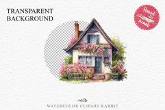 Cozy Cottagecore House Vintage English Romantic Cottage PNG Nursery wall art card making collage printable decor junk journal sublimation Scrapbooking  watercolor Cozy Cottagecore House Vintage English Romantic floral garden Cottage PNG clipart