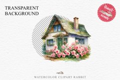 Cozy Cottagecore House Vintage English Romantic Cottage PNG Nursery wall art card making collage printable decor junk journal sublimation Scrapbooking  watercolor Cozy Cottagecore House Vintage English Romantic floral garden Cottage PNG clipart