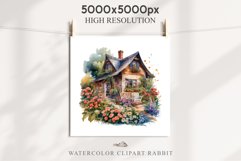 Cozy Cottagecore House Vintage English Romantic Cottage PNG Nursery wall art card making collage printable decor junk journal sublimation Scrapbooking  watercolor Cozy Cottagecore House Vintage English Romantic floral garden Cottage PNG clipart