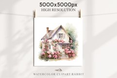Cozy Cottagecore House Vintage English Romantic Cottage PNG Nursery wall art card making collage printable decor junk journal sublimation Scrapbooking watercolor Cozy Cottagecore House Vintage English Romantic floral garden Cottage PNG clipart