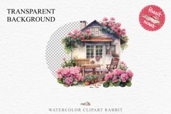 Cozy Cottagecore House Vintage English Romantic Cottage PNG Nursery wall art card making collage printable decor junk journal sublimation Scrapbooking  watercolor Cozy Cottagecore House Vintage English Romantic floral garden Cottage PNG clipart