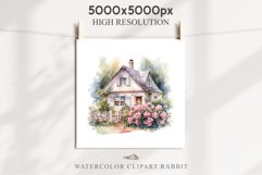 Cozy Cottagecore House Vintage English Romantic Cottage PNG Nursery wall art card making collage printable decor junk journal sublimation Scrapbooking watercolor Cozy Cottagecore House Vintage English Romantic floral garden Cottage PNG clipart