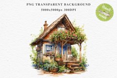 Cozy Cottagecore House Vintage English Romantic Cottage PNG Nursery wall art card making collage printable decor junk journal sublimation Scrapbooking  watercolor Cozy Cottagecore House Vintage English Romantic floral garden Cottage PNG clipart