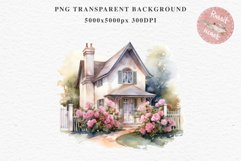 Cozy Cottagecore House Vintage English Romantic Cottage PNG Nursery wall art card making collage printable decor junk journal sublimation Scrapbooking watercolor Cozy Cottagecore House Vintage English Romantic floral garden Cottage PNG clipart