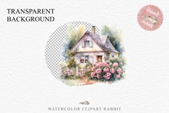 Cozy Cottagecore House Vintage English Romantic Cottage PNG Nursery wall art card making collage printable decor junk journal sublimation Scrapbooking watercolor Cozy Cottagecore House Vintage English Romantic floral garden Cottage PNG clipart