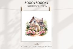 Cozy Cottagecore House Vintage English Romantic Cottage PNG Nursery wall art card making collage printable decor junk journal sublimation Scrapbooking watercolor Cozy Cottagecore House Vintage English Romantic floral garden Cottage PNG clipart