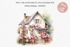 Cozy Cottagecore House Vintage English Romantic Cottage PNG Nursery wall art card making collage printable decor junk journal sublimation Scrapbooking watercolor Cozy Cottagecore House Vintage English Romantic floral garden Cottage PNG clipart