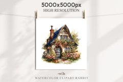 Cozy Cottagecore House Vintage English Romantic Cottage PNG Nursery wall art card making collage printable decor junk journal sublimation Scrapbooking  watercolor Cozy Cottagecore House Vintage English Romantic floral garden Cottage PNG clipart