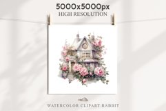 Cozy Cottagecore House Vintage English Romantic Cottage PNG Nursery wall art card making collage printable decor junk journal sublimation Scrapbooking watercolor Cozy Cottagecore House Vintage English Romantic floral garden Cottage PNG clipart