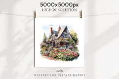 Cozy Cottagecore House Vintage English Romantic Cottage PNG Nursery wall art card making collage printable decor junk journal sublimation Scrapbooking  watercolor Cozy Cottagecore House Vintage English Romantic floral garden Cottage PNG clipart