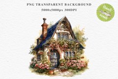 Cozy Cottagecore House Vintage English Romantic Cottage PNG Nursery wall art card making collage printable decor junk journal sublimation Scrapbooking  watercolor Cozy Cottagecore House Vintage English Romantic floral garden Cottage PNG clipart