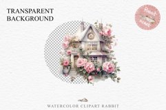 Cozy Cottagecore House Vintage English Romantic Cottage PNG Nursery wall art card making collage printable decor junk journal sublimation Scrapbooking watercolor Cozy Cottagecore House Vintage English Romantic floral garden Cottage PNG clipart