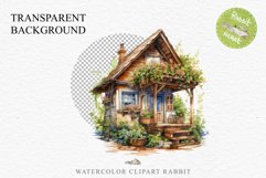 Cozy Cottagecore House Vintage English Romantic Cottage PNG Nursery wall art card making collage printable decor junk journal sublimation Scrapbooking  watercolor Cozy Cottagecore House Vintage English Romantic floral garden Cottage PNG clipart