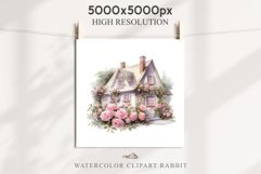 Cozy Cottagecore House Vintage English Romantic Cottage PNG Nursery wall art card making collage printable decor junk journal sublimation Scrapbooking watercolor Cozy Cottagecore House Vintage English Romantic floral garden Cottage PNG clipart