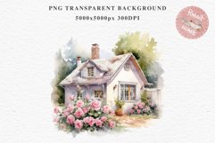 Cozy Cottagecore House Vintage English Romantic Cottage PNG Nursery wall art card making collage printable decor junk journal sublimation Scrapbooking watercolor Cozy Cottagecore House Vintage English Romantic floral garden Cottage PNG clipart