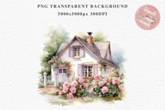 Cozy Cottagecore House Vintage English Romantic Cottage PNG Nursery wall art card making collage printable decor junk journal sublimation Scrapbooking watercolor Cozy Cottagecore House Vintage English Romantic floral garden Cottage PNG clipart