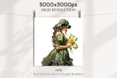 Cozy Cottagecore Lady Vintage Cute Romantic Women Floral PNG Nursery wall art card making collage printable decor junk journal sublimation Scrapbooking