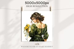 Cozy Cottagecore Lady Vintage Cute Romantic Women Floral PNG Nursery wall art card making collage printable decor junk journal sublimation Scrapbooking
