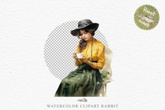 Cozy Cottagecore Lady Vintage Cute Romantic Women Floral PNG Nursery wall art card making collage printable decor junk journal sublimation Scrapbooking