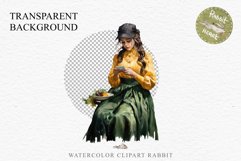 Cozy Cottagecore Lady Vintage Cute Romantic Women Floral PNG Nursery wall art card making collage printable decor junk journal sublimation Scrapbooking