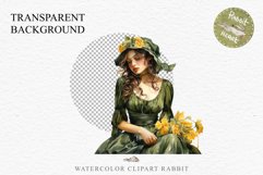 Cozy Cottagecore Lady Vintage Cute Romantic Women Floral PNG Nursery wall art card making collage printable decor junk journal sublimation Scrapbooking