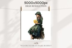 Cozy Cottagecore Lady Vintage Cute Romantic Women Floral PNG Nursery wall art card making collage printable decor junk journal sublimation Scrapbooking