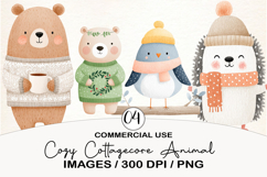 Cozy Cottagecore Winter Animal Clipart Product Image 1