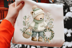 Cozy Cottagecore Winter Animal Clipart Product Image 2