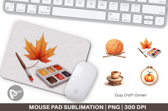 Mouse Pad Cozy Autumn Crafting Product Image 1