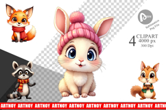 Cozy Critters Wonderland Clipart Product Image 1