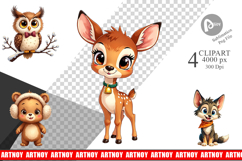 Cozy Critters Wonderland Clipart Product Image 1